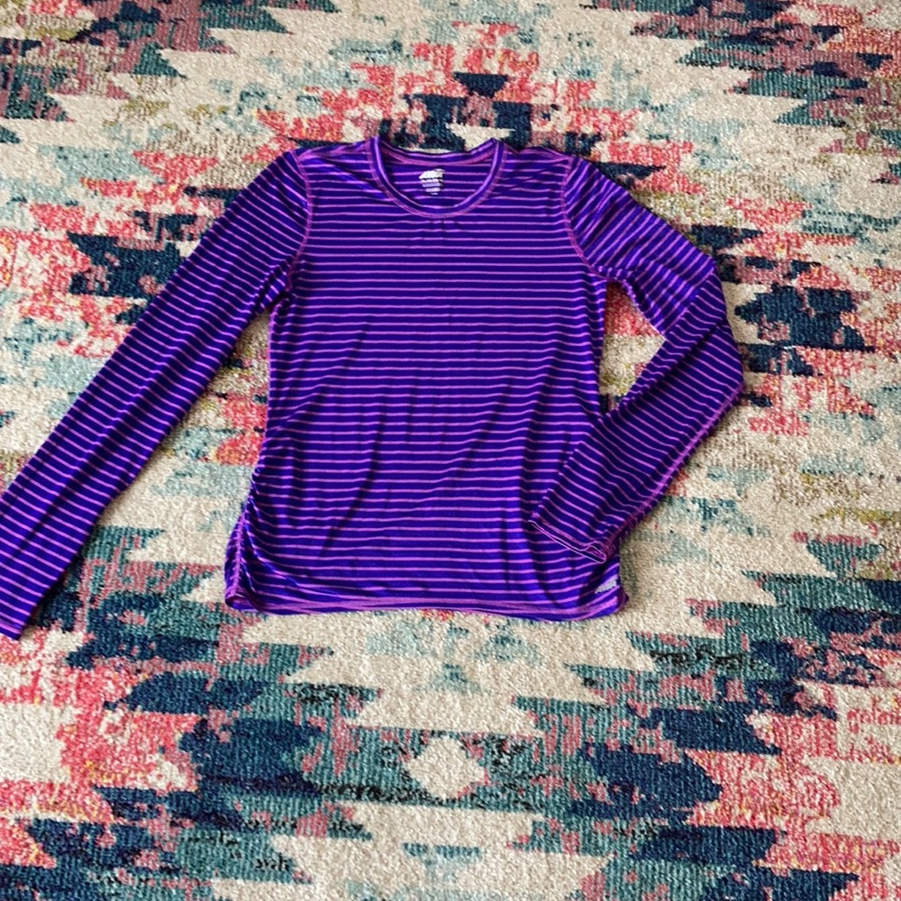 Purple striped active long sleeve